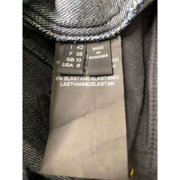 DEREK LAM Wide Flare Leg Dark Wash Denim Jeans Size 6 Stretch RS10278 GUC Mid - Picture 6 of 10